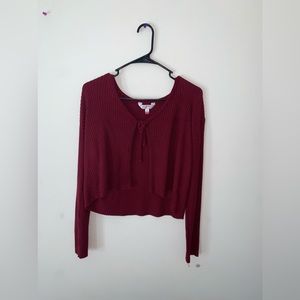 tie in the front sweater